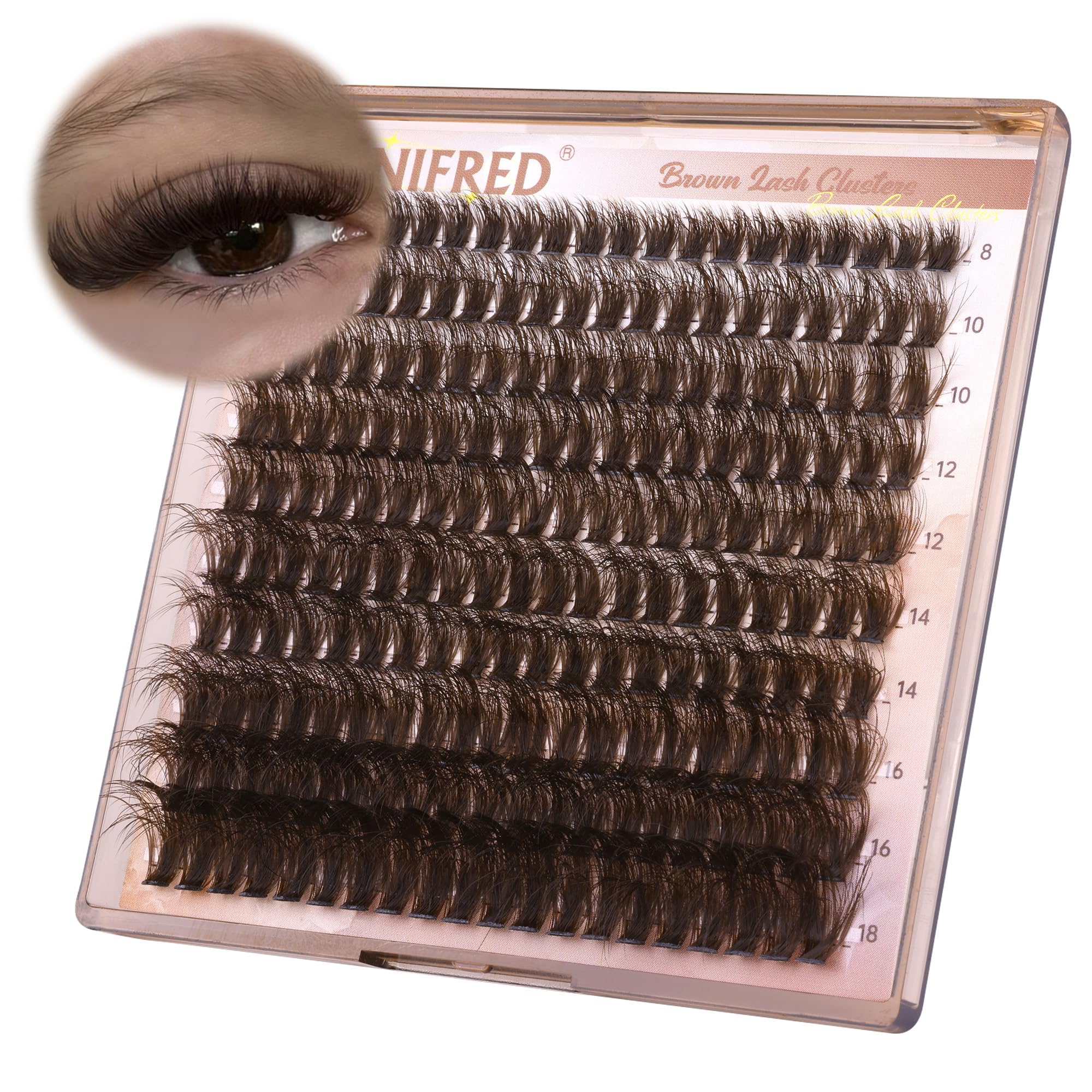 Winifred brown lash clusters 8-12mm offer a soft natural lift