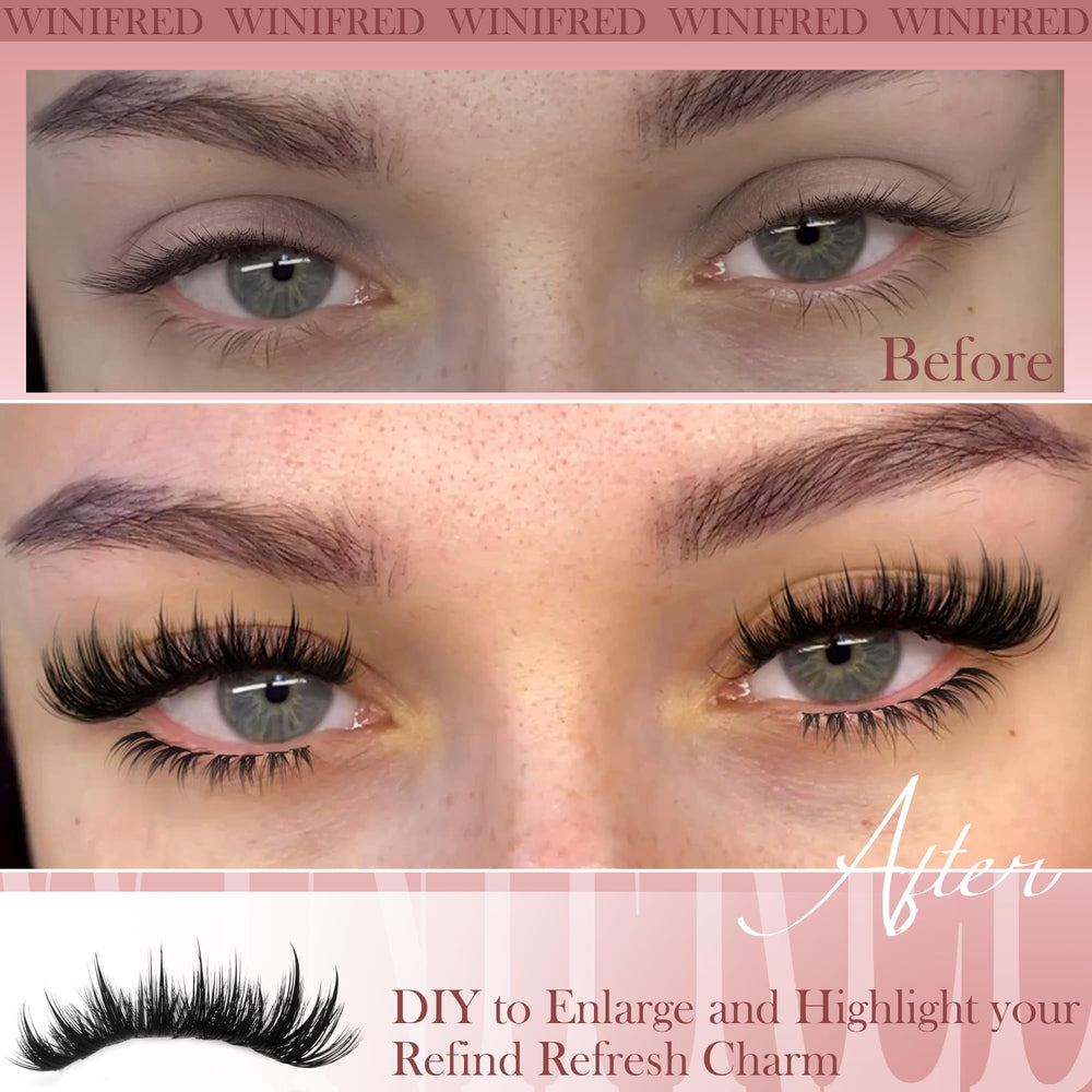 Winifred upper clusters 12-20mm with D curl blend with natural lashes.