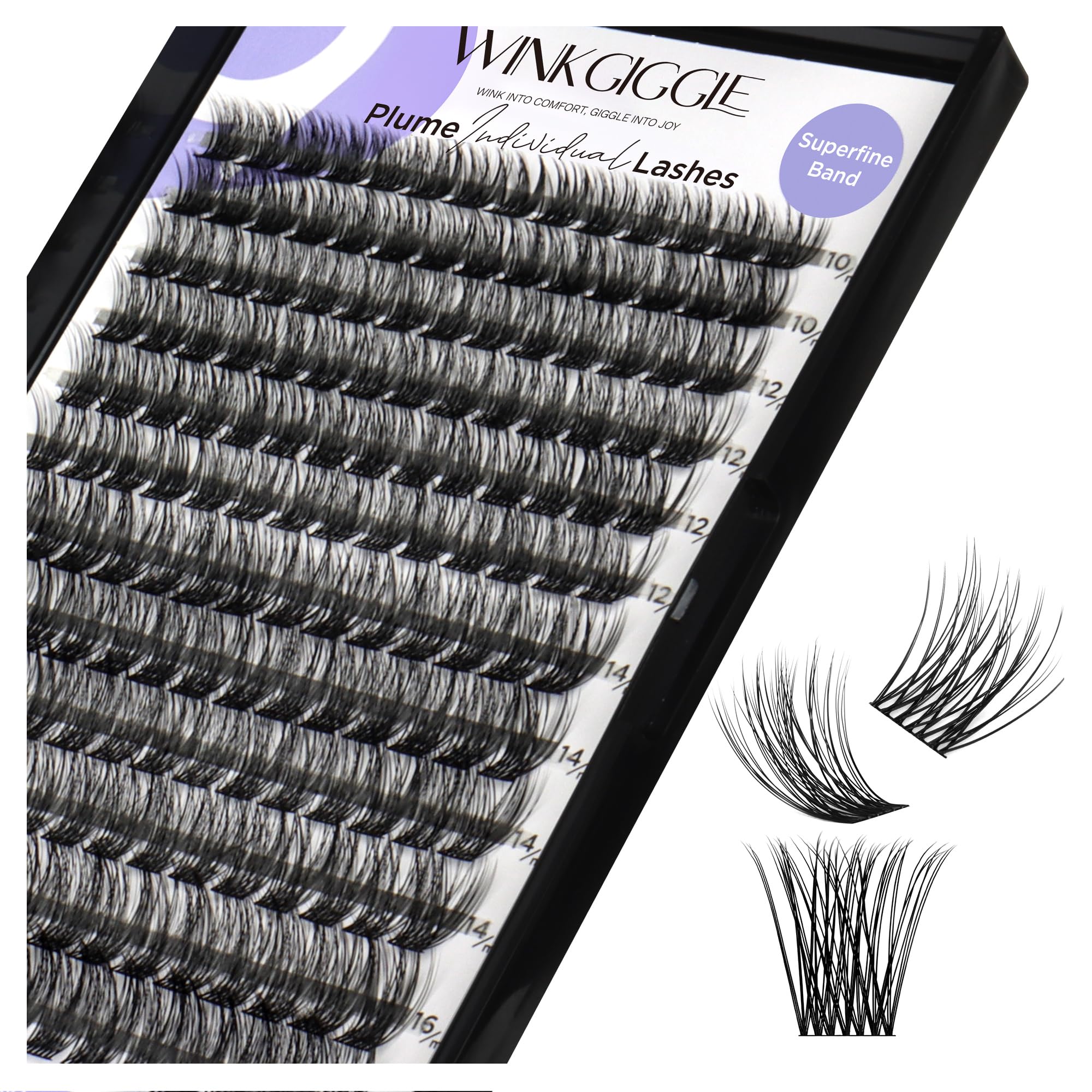 WINKGIGGLE lash clusters D curl 168 pcs for a dramatic, easy at home look