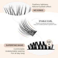 WINKGIGGLE Plume 144-piece lash clusters for customizable volume
