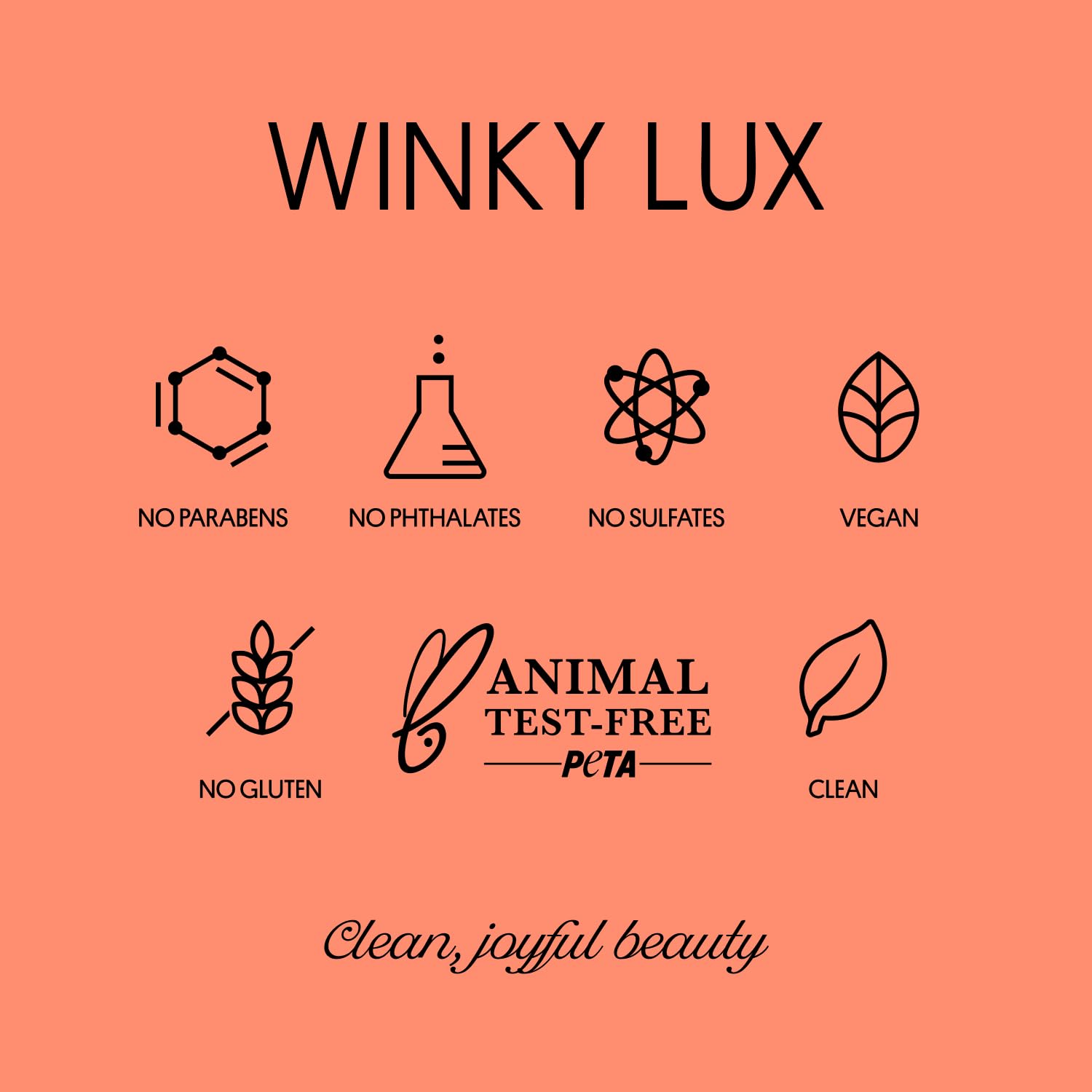 Winky Lux Affogato ingredients highlight jojoba oil and vitamin E nourishment.
