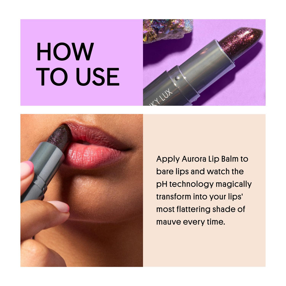 Winky Lux Aurora Glimmer Balm adds a light shimmer for natural lip texture