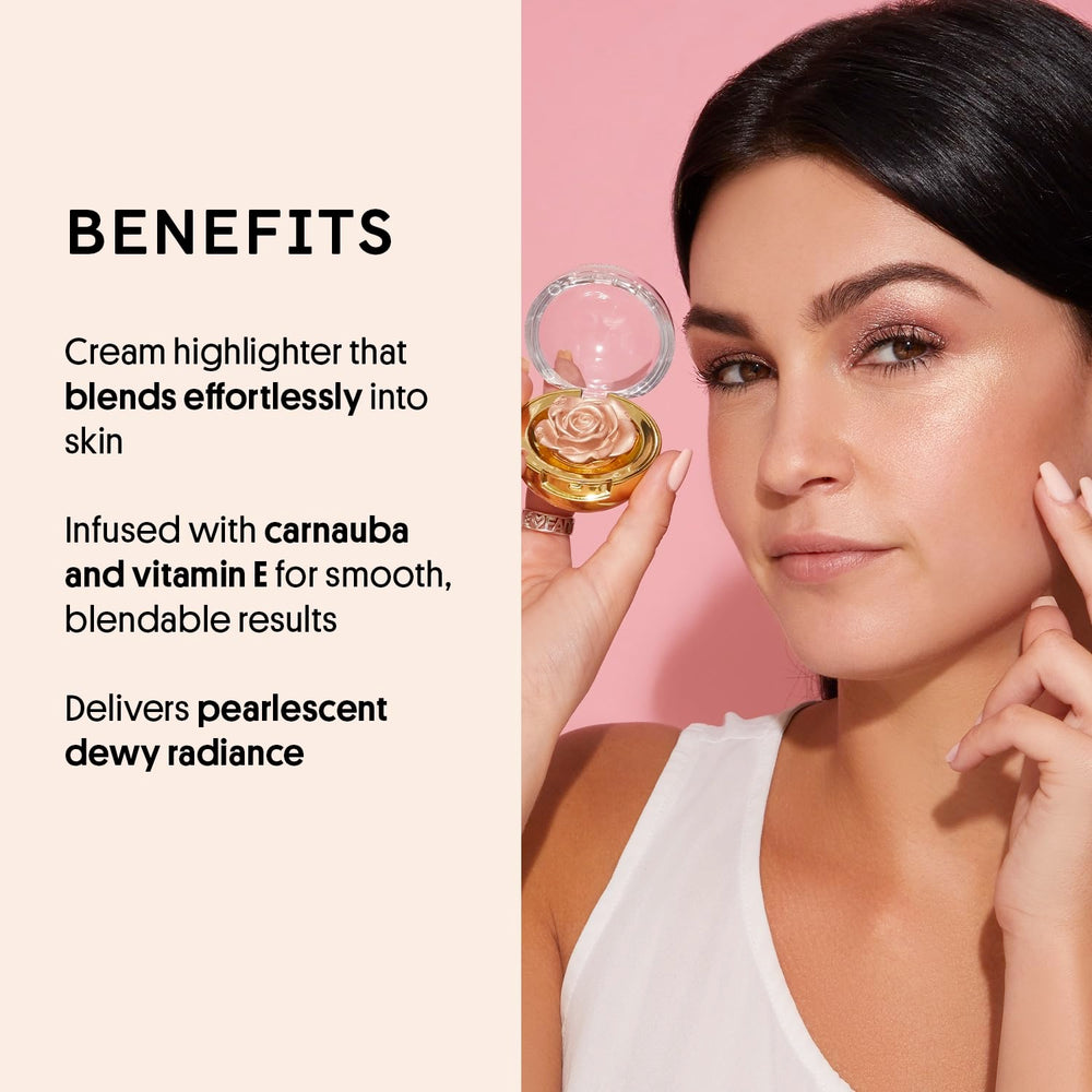 Winky Lux Cheeky Rose highlighter dotted on skin for natural dew