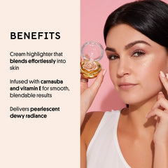 Winky Lux Cheeky Rose highlighter dotted on skin for natural dew