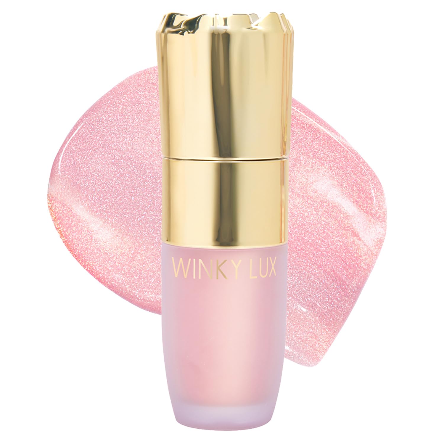 Winky Lux Cheeky Rose liquid highlighter application for a soft candlelit glow on the cheeks.