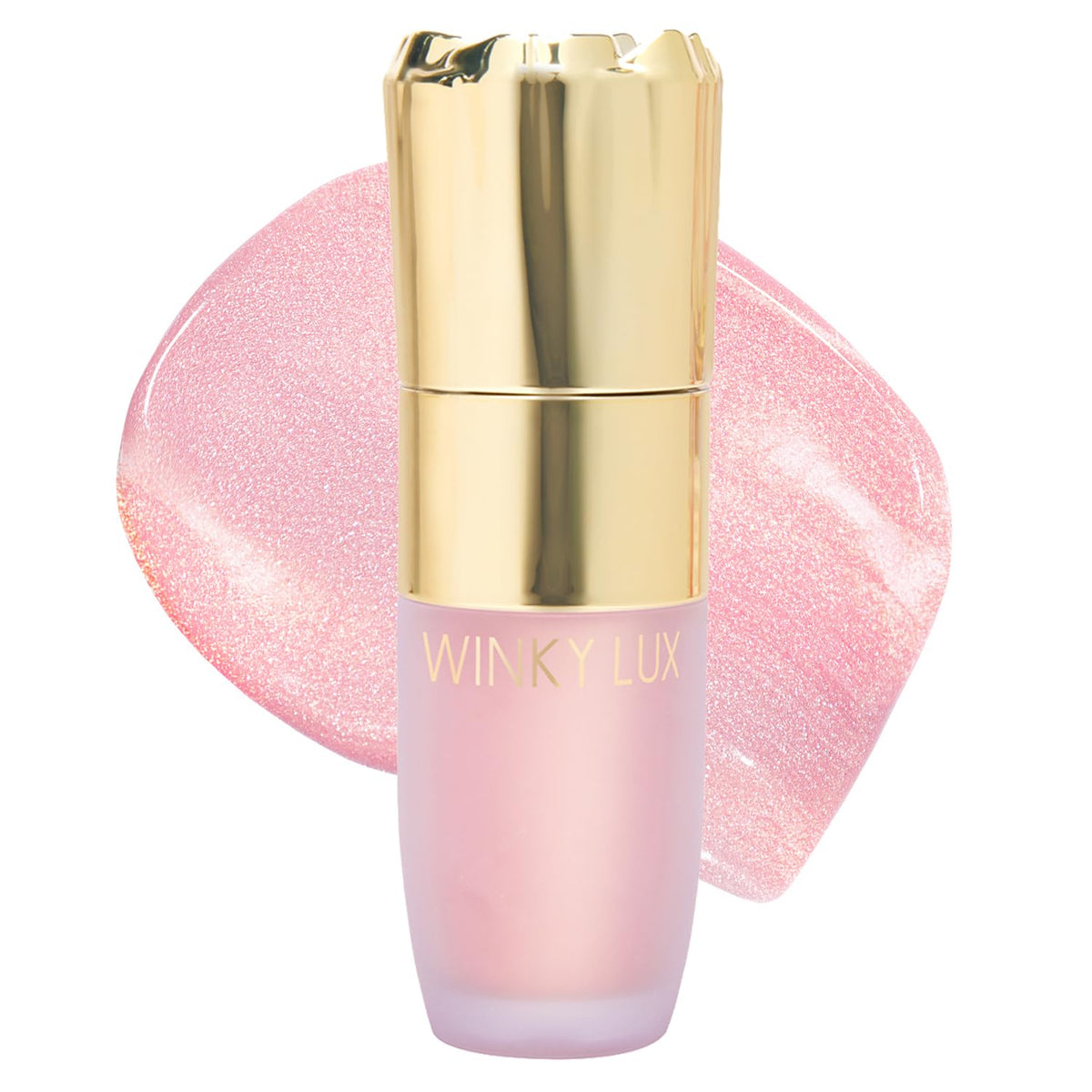 Winky Lux Cheeky Rose liquid highlighter application for a soft candlelit glow on the cheeks.