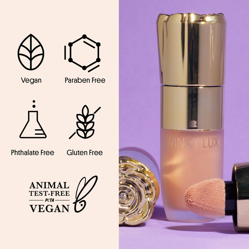 Winky Lux Cheeky Rose calendula oil detail for soothing radiance.