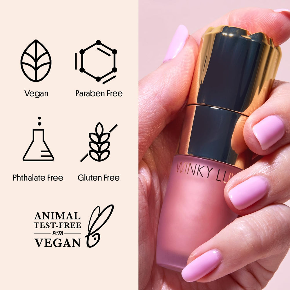 Winky Lux Cheeky Rose uses calendula and evening primrose for a skin-soothing glow.