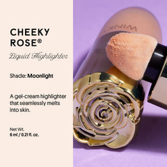 Winky Lux Cheeky Rose highlighter swatch reveals buildable dew.