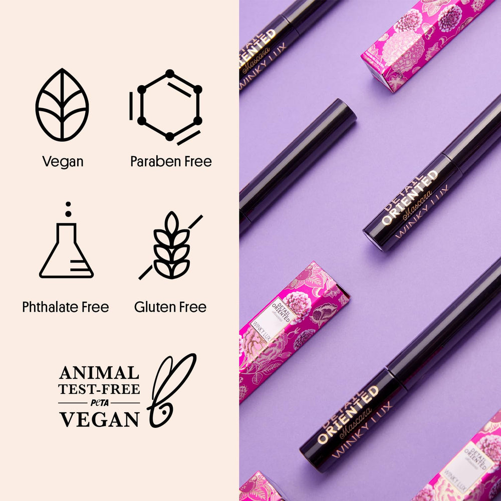 Winky Lux Detail Oriented Mascara resists smudging for all-day wear.