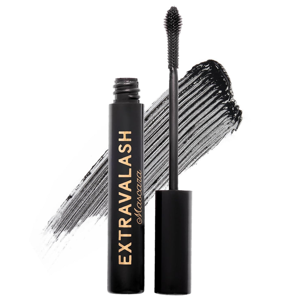 Winky Lux ExtravaLash Mascara packaging highlights a chic, clean beauty look for confident styling.