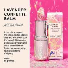 Winky Lux Lavender Confetti Balm application focus delivering a personalized pink tint.