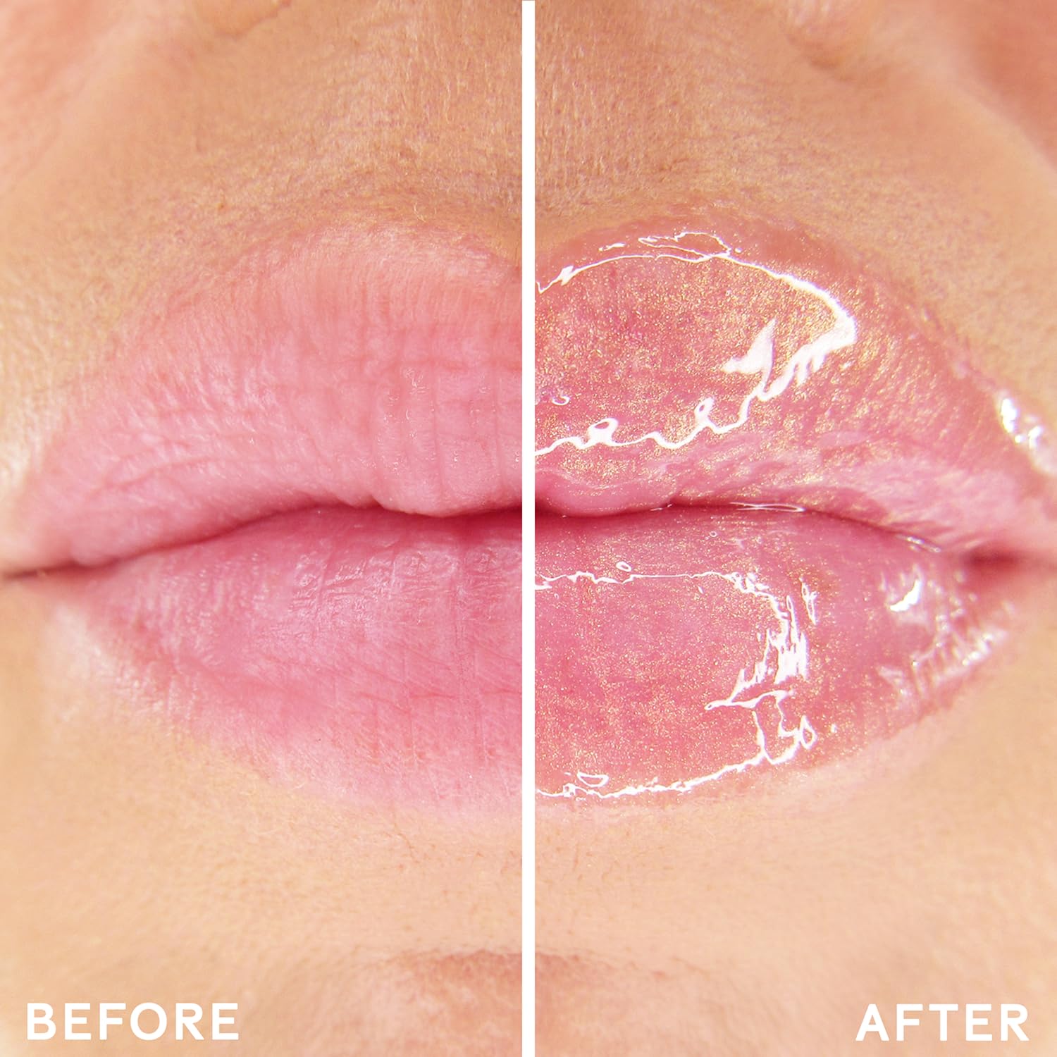 Winky Lux Pink Opal Very There golden-pink shimmer swatch on lips
