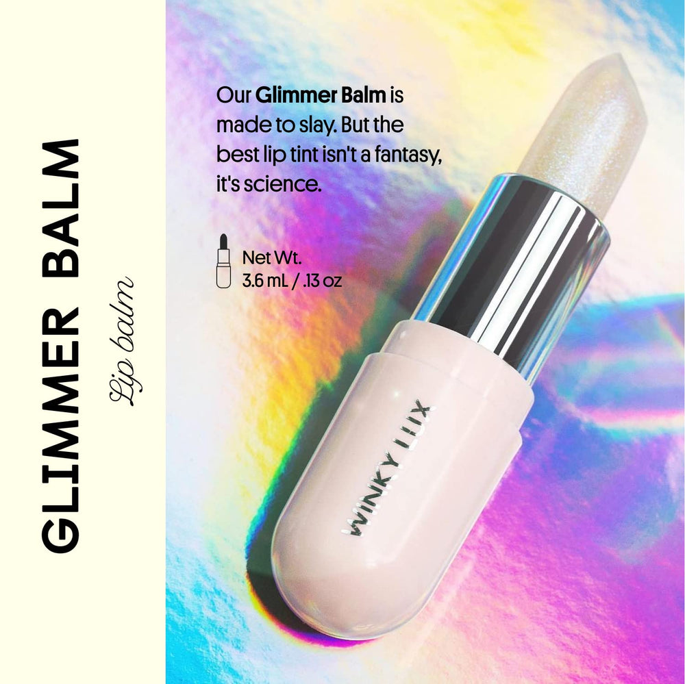 Winky Lux Rosé Glimmer Balm swatch revealing pink tint and glow