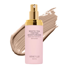 Winky Lux White Tea Tinted Moisturizer SPF 30 bottle with buildable coverage for daily wear.