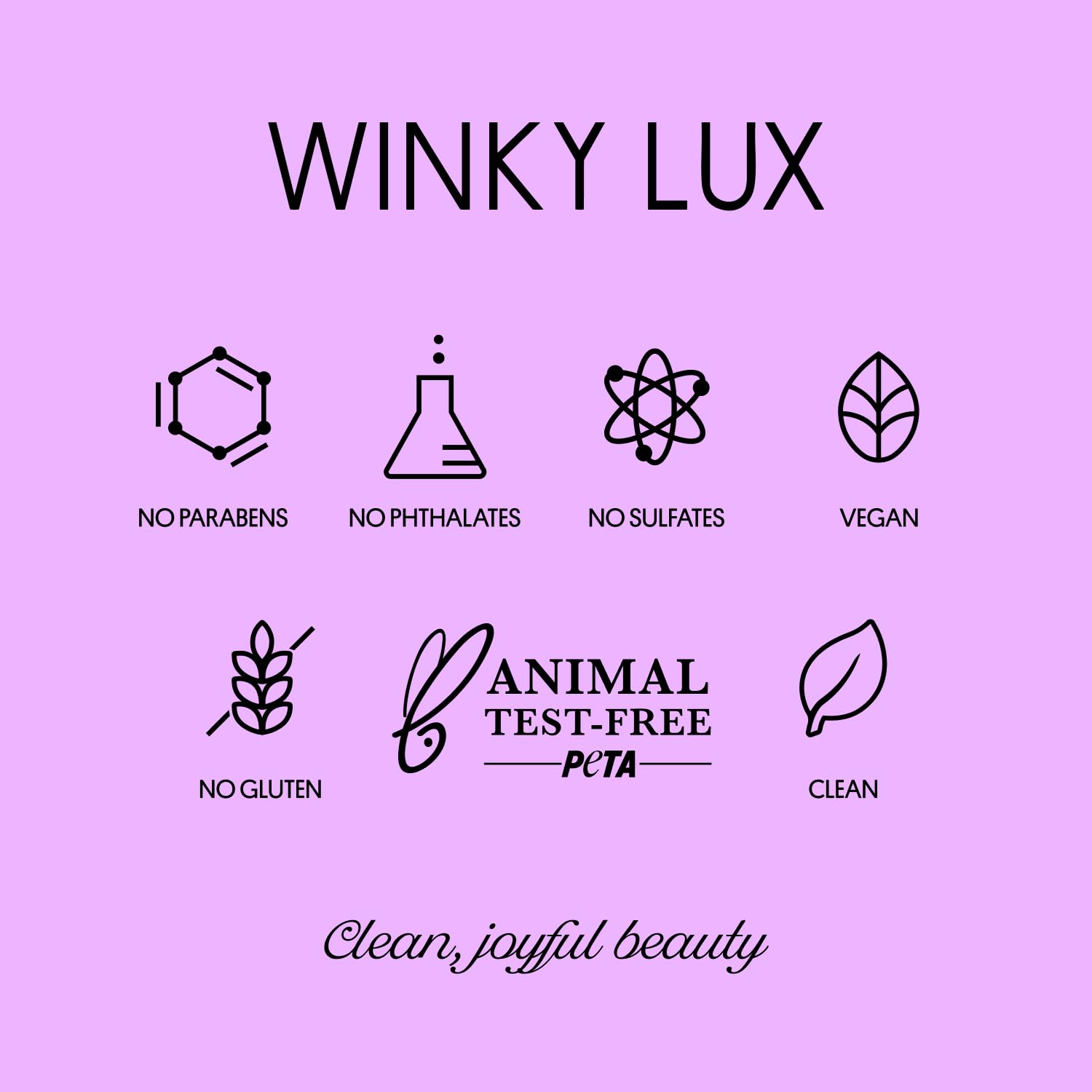 Winky Lux cruelty-free, plastic-neutral branding on the packaging.
