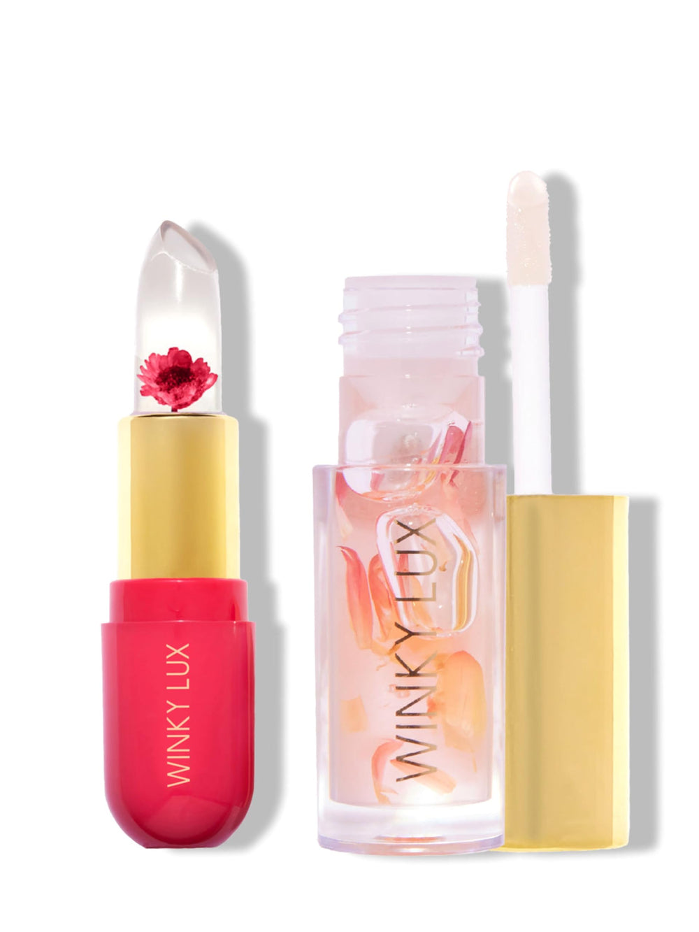 Winky Lux Winter Blossom Pink Lip Balm with color-changing pink shade and luminous finish.