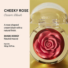 Winky Lux Cheeky Rose Blush application close-up for versatile fingertip or brush use