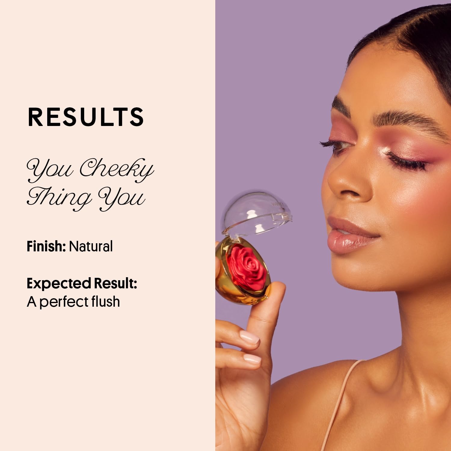 Winky Lux Cheeky Rose Blush compact open reveals smooth cream