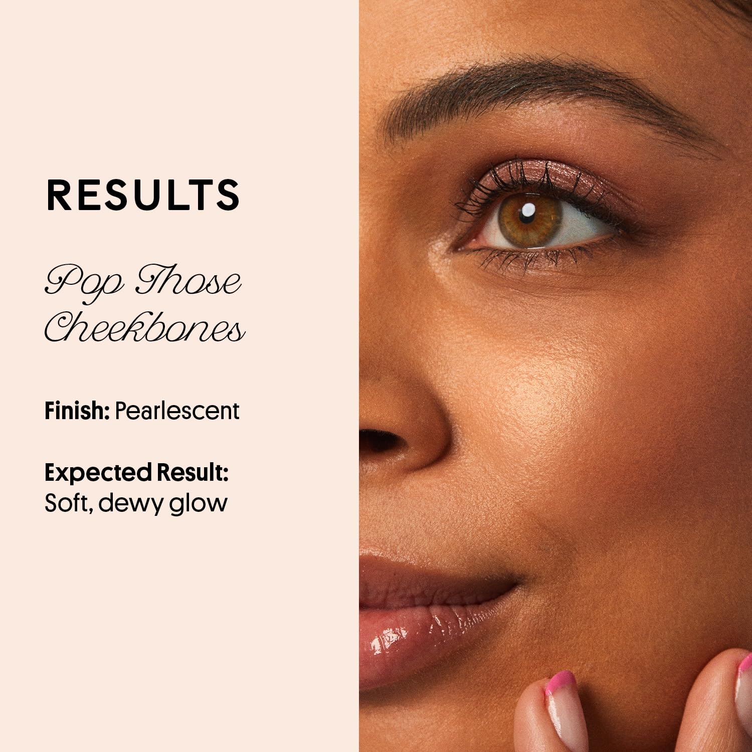 Cheeky Rose Highlighter highlighting rose-gold radiance on facial high points