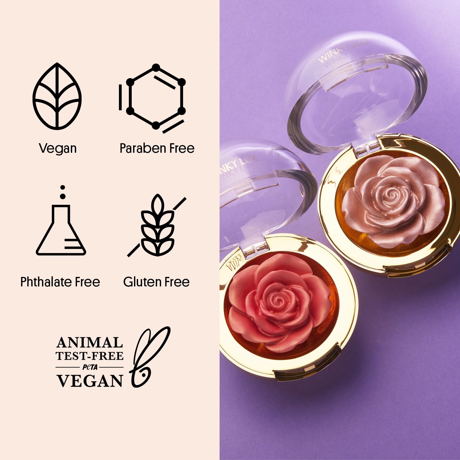 Vitamin E infused Cheeky Rose Highlighter nourishes skin while you glow