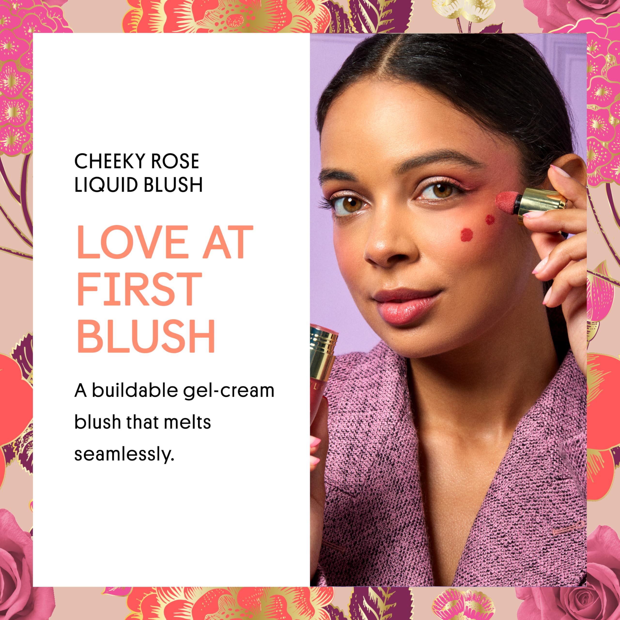 Winky Lux Cheeky Rose blush swirl on cheeks for buildable color
