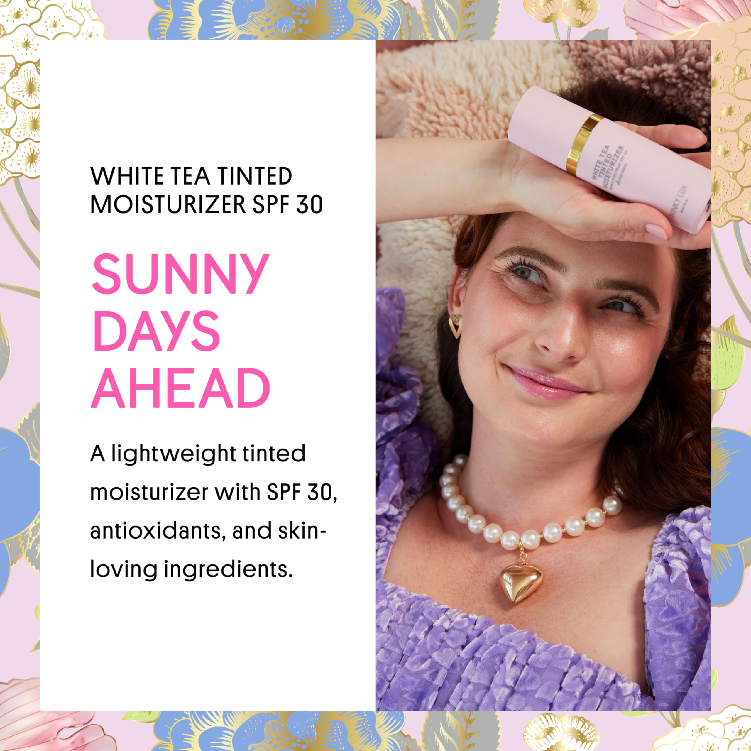 Winky Lux White Tea tinted moisturizer SPF 30 tint swirl on hand demonstrates buildable coverage