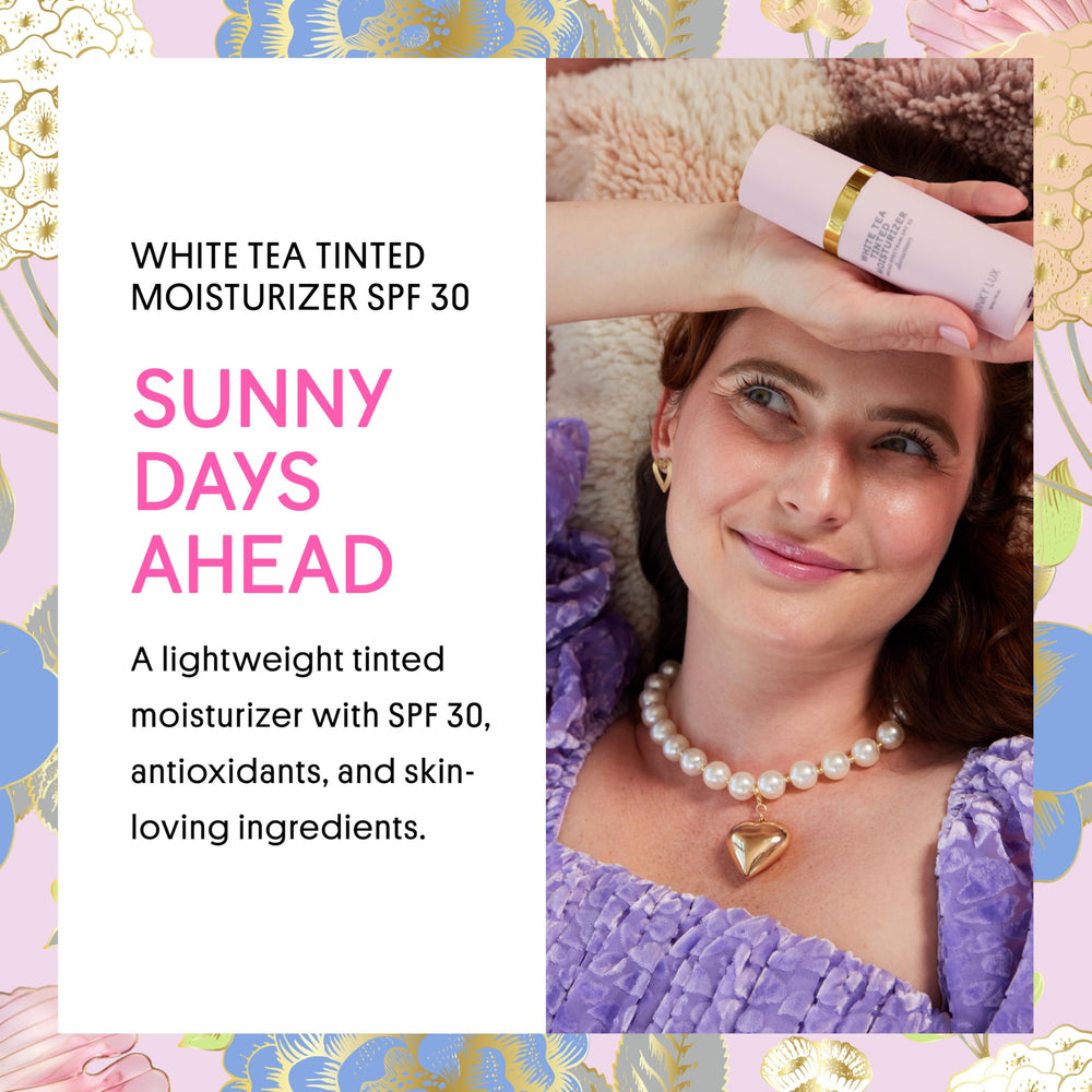 Winky Lux White Tea tinted moisturizer SPF 30 tint swirl on hand demonstrates buildable coverage
