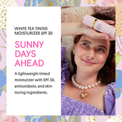 Winky Lux White Tea tinted moisturizer SPF 30 tint swirl on hand demonstrates buildable coverage