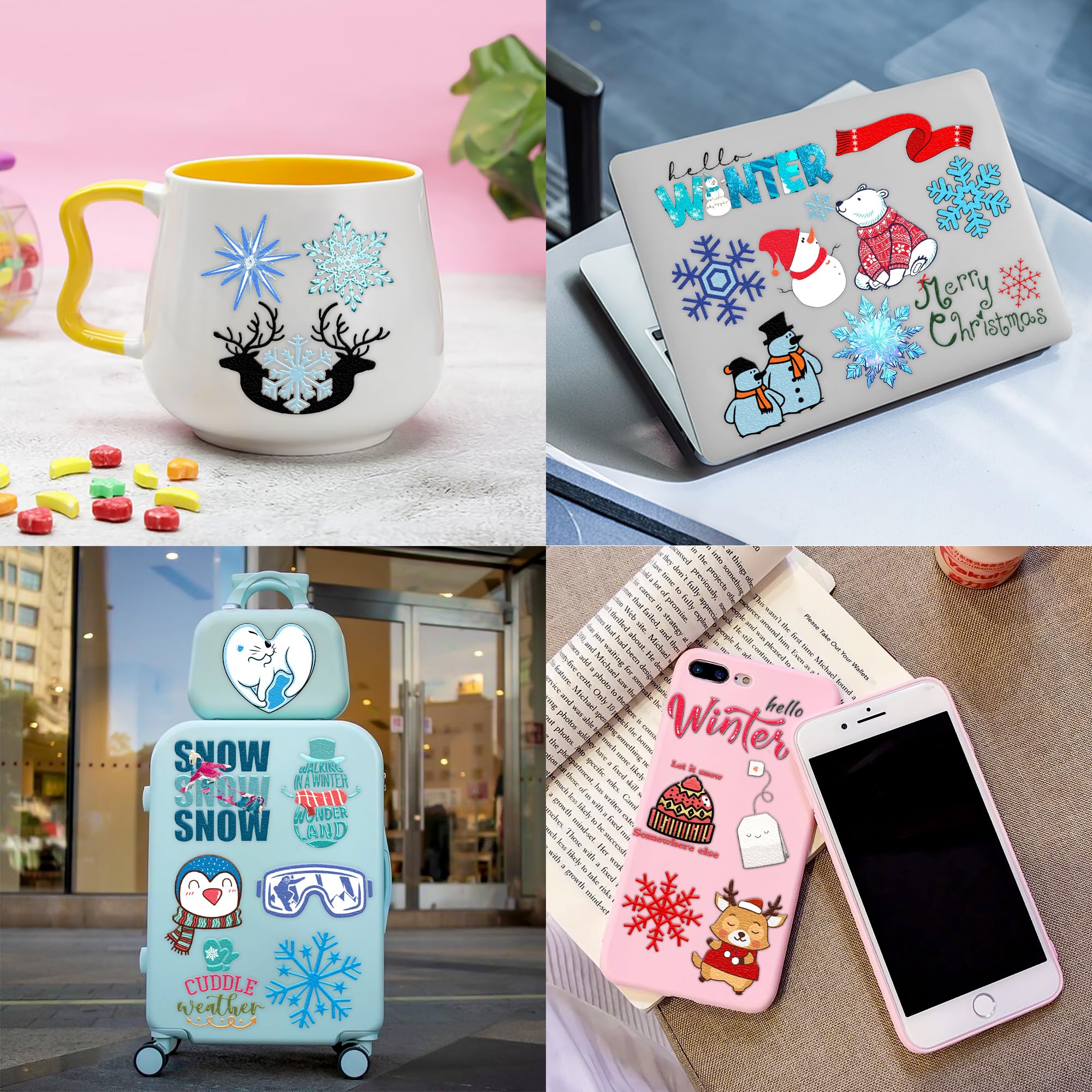 Winter temporary tattoos for kids: holiday patterns for decorations and activities