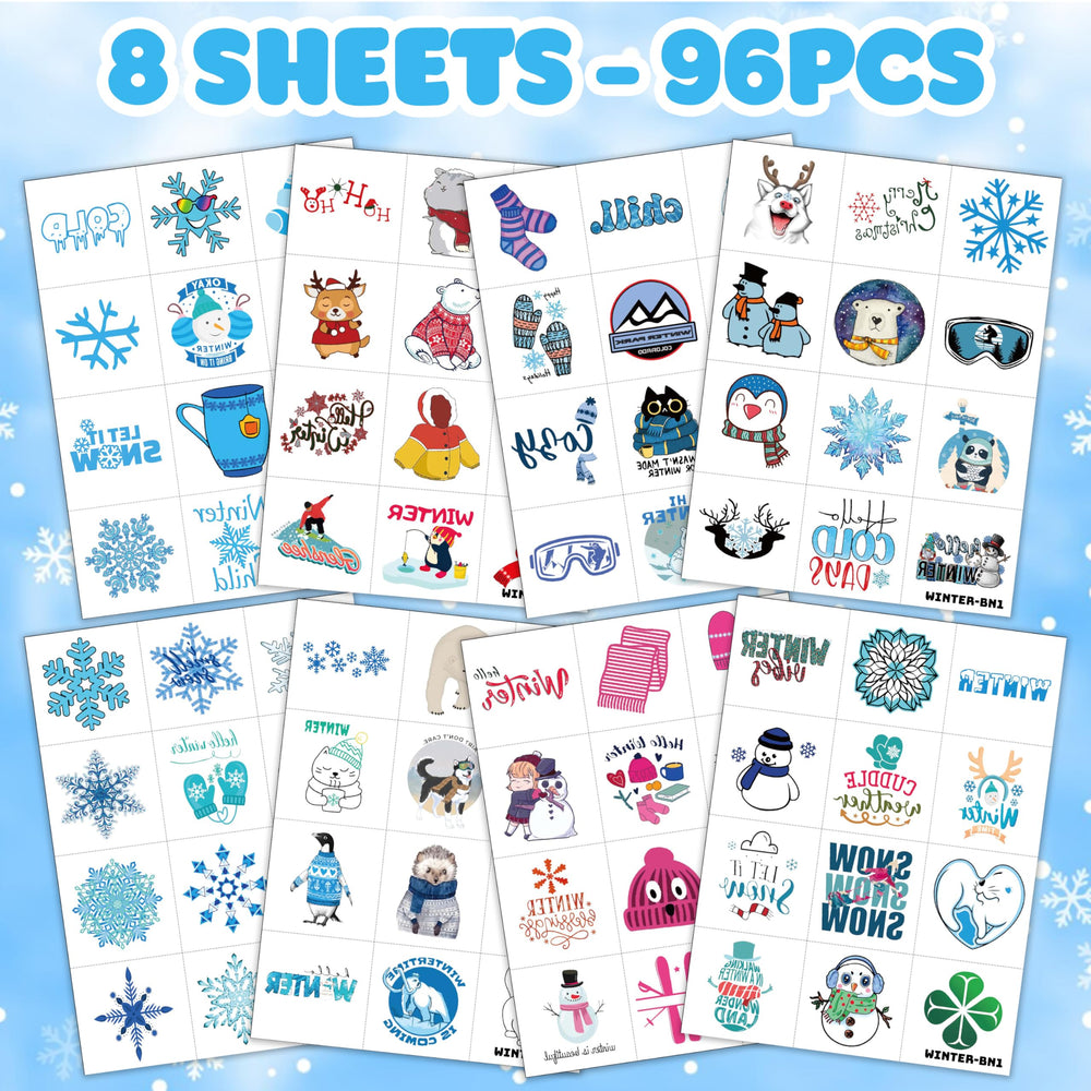 Winter temporary tattoos for kids: penguins for cheerful classroom décor