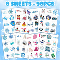 Winter temporary tattoos for kids: penguins for cheerful classroom décor