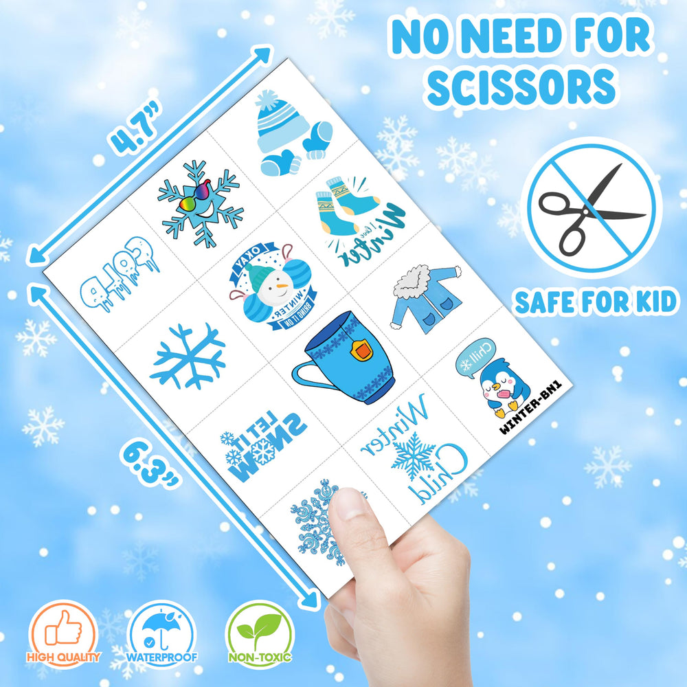Winter temporary tattoos for kids: polar bears for winter party prizes