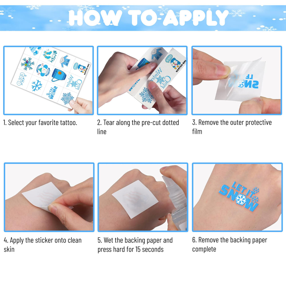Winter temporary tattoos for kids: reindeer for gift bags and rewards