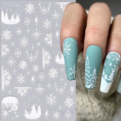 Winthrop 5D embossed snowflake patterns provide a dimensional, eye-catching manicure.