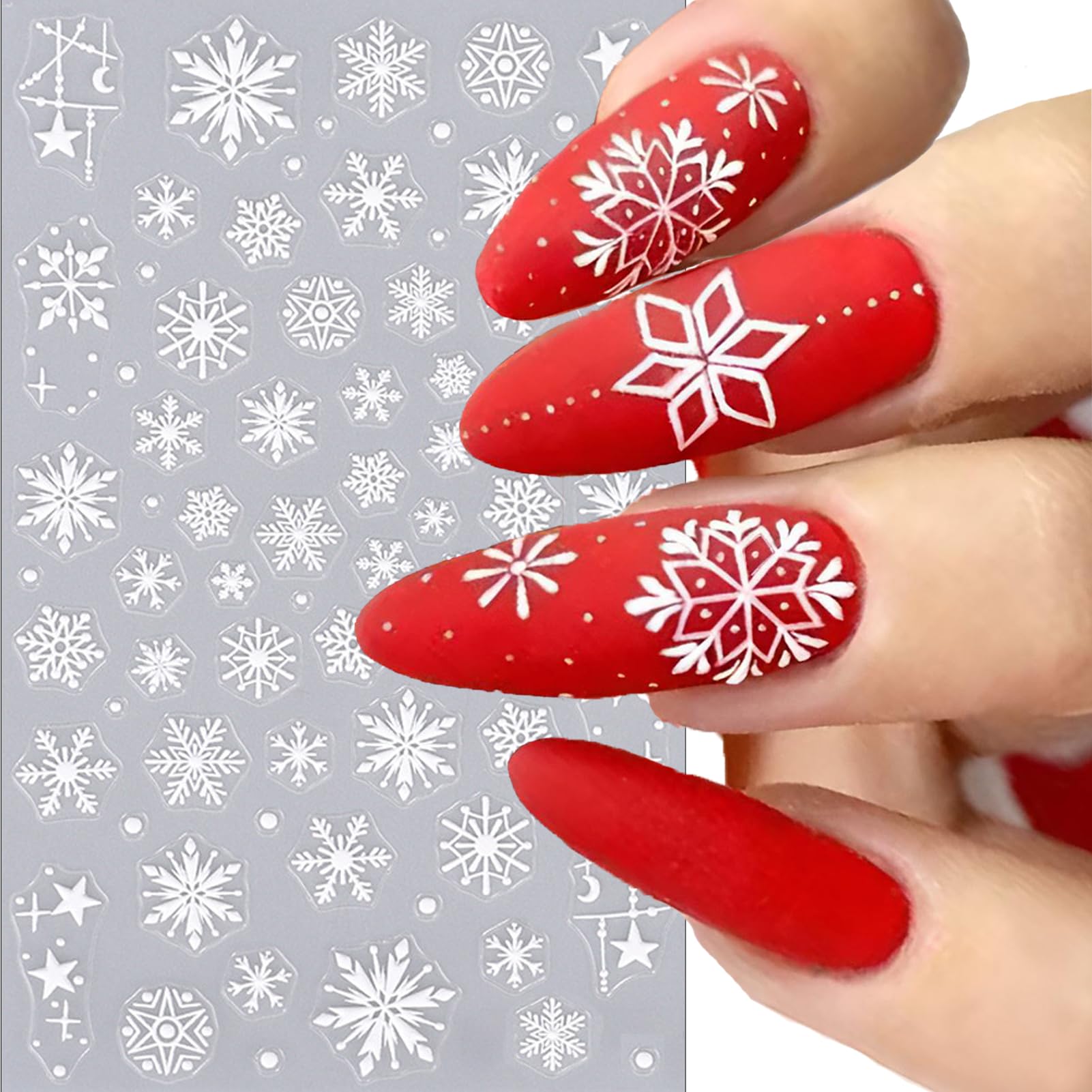 Winthrop Christmas tree 5D nail art sticker adds a delicate holiday accent.