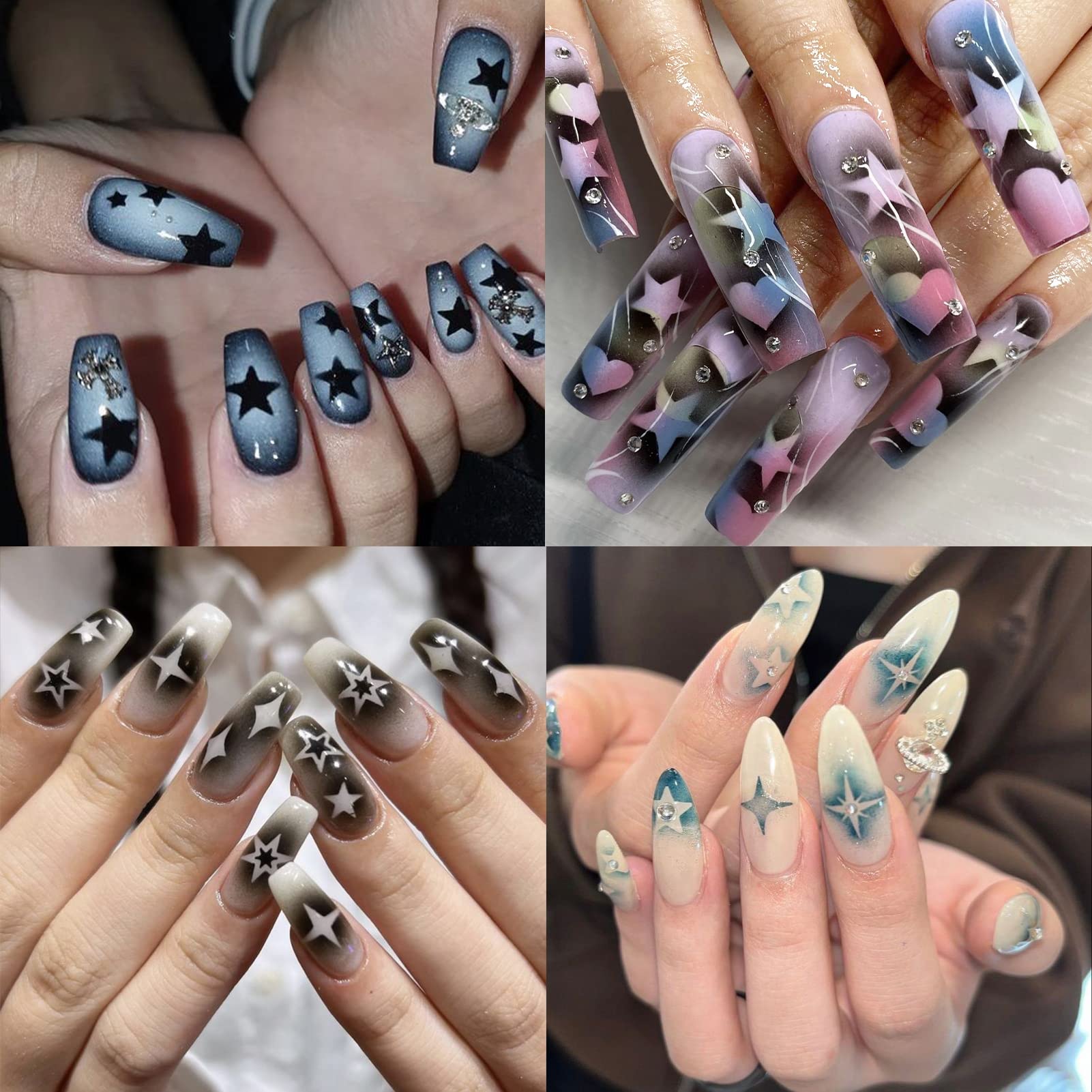 Winthrop hollow design airbrush stencil enables flexible nail art.