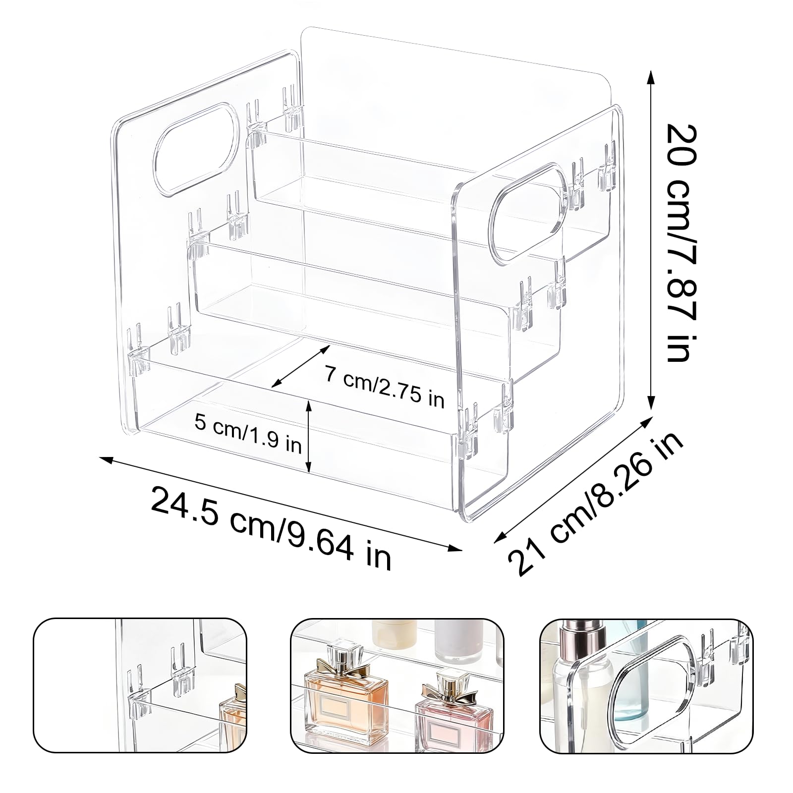 Wiojtry Body Spray Organizer displays perfumes neatly for quick selection.
