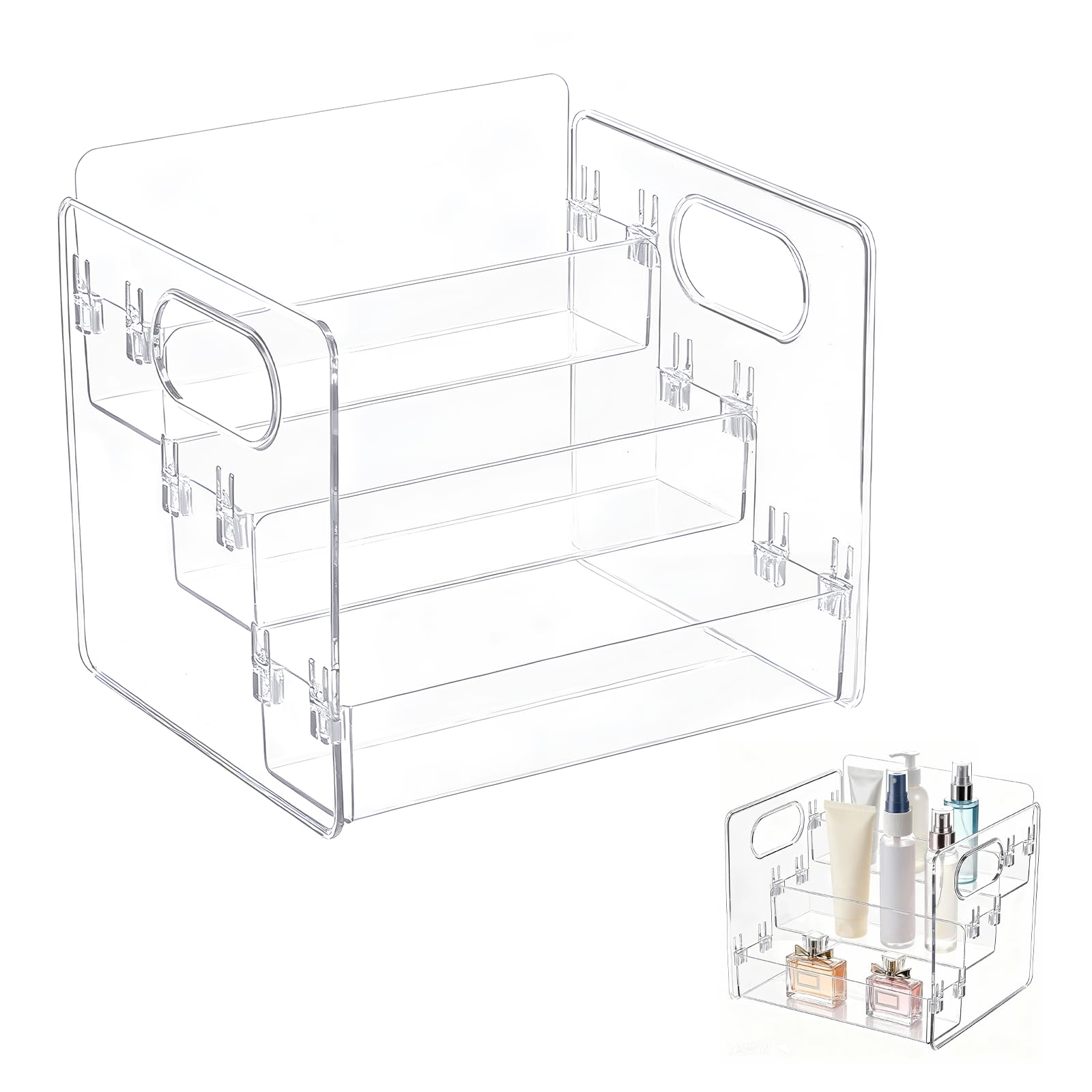 Wiojtry Cosmetics Storage Shelf fits vanity spaces for neat makeup.