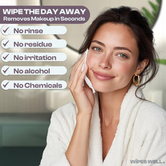 Wipes Well individually wrapped face wipes provide travel-size convenience for quick refreshes.