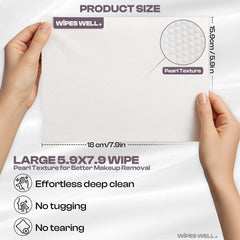 Wipes Well wipes leave skin soft and nourished after cleansing.