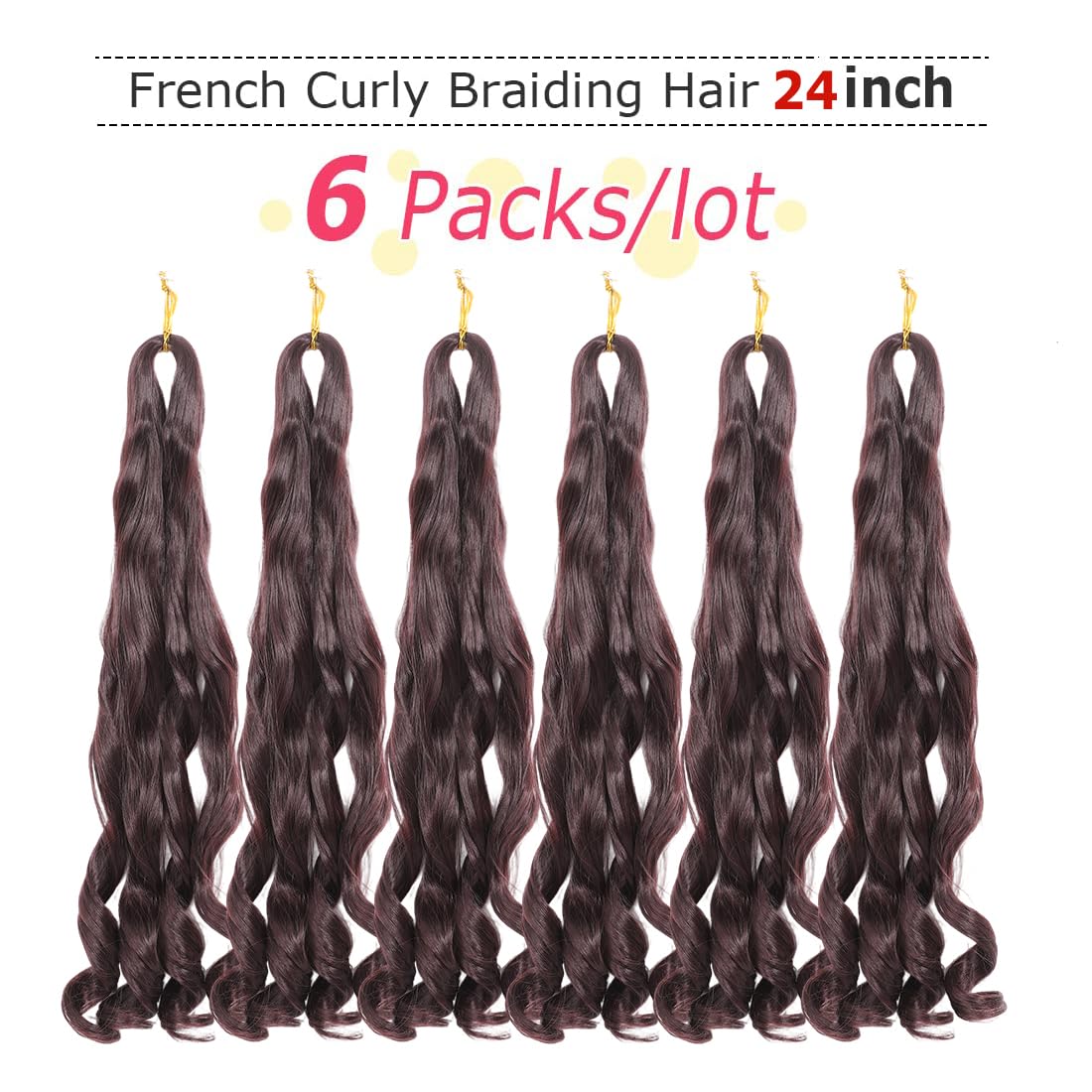 WIPPORYA 24in 99J close-up weft with loose wave texture.