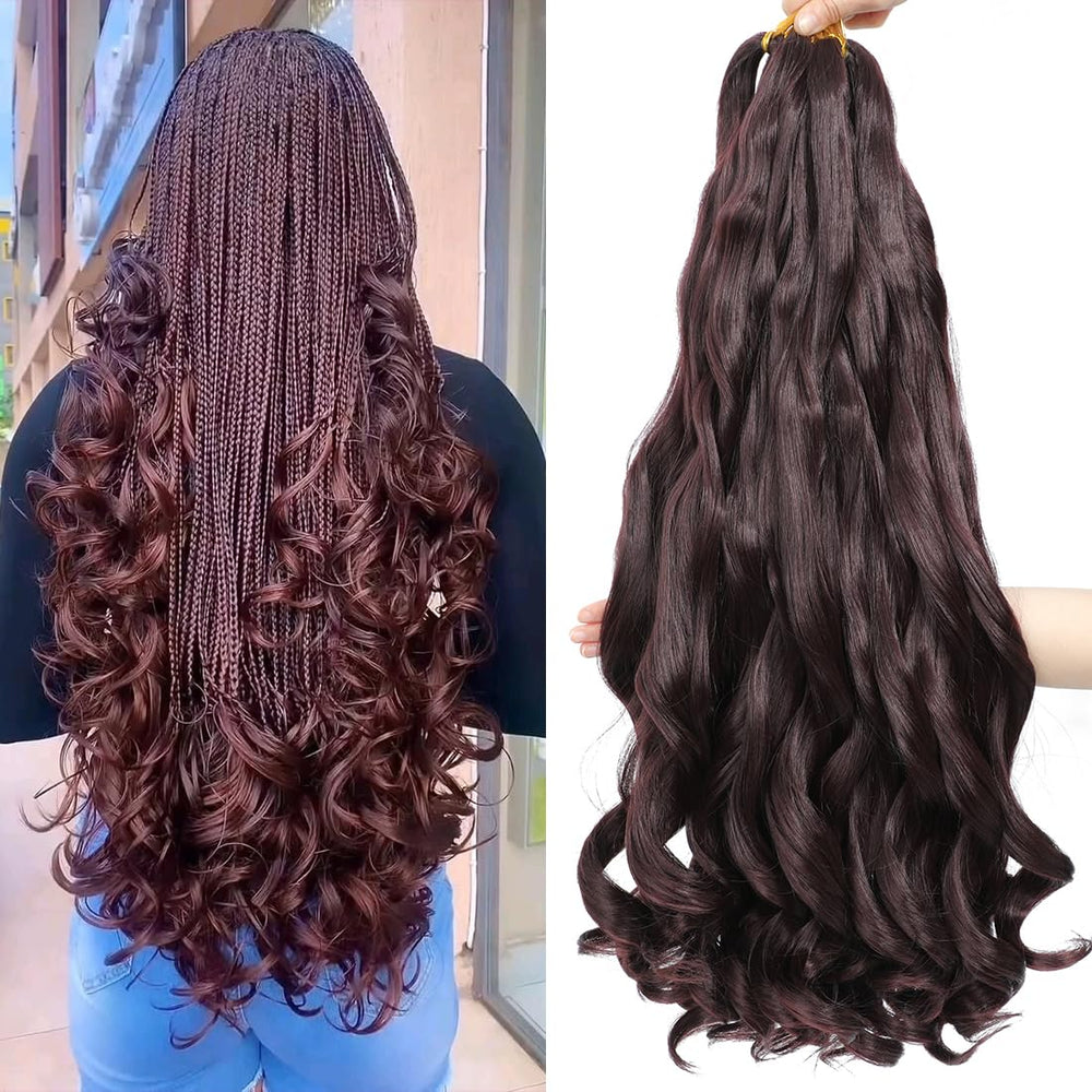 WIPPORYA French Curl Braiding Hair 24in pack cover shows 99J shade option.