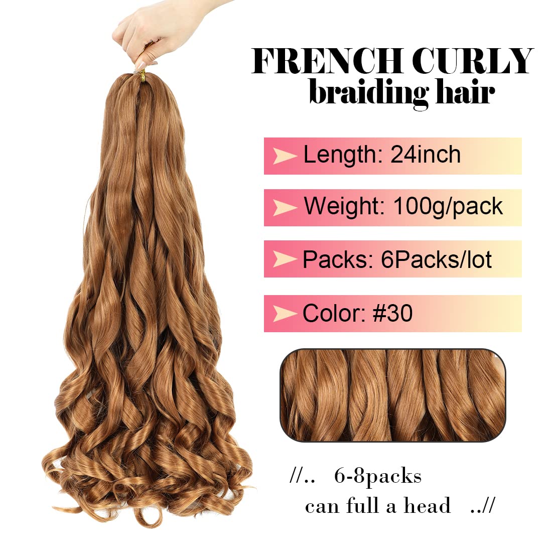 WIPPORYA French curly ombre braid color matches natural tones.
