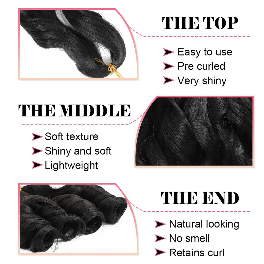 WIPPORYA Loose wave crochet hair 12in adds bounce and volume to styles.