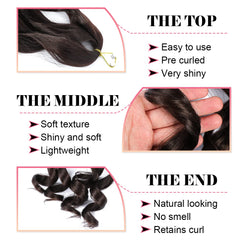 WIPPORYA ombre color 4 braiding hair for seamless color blending