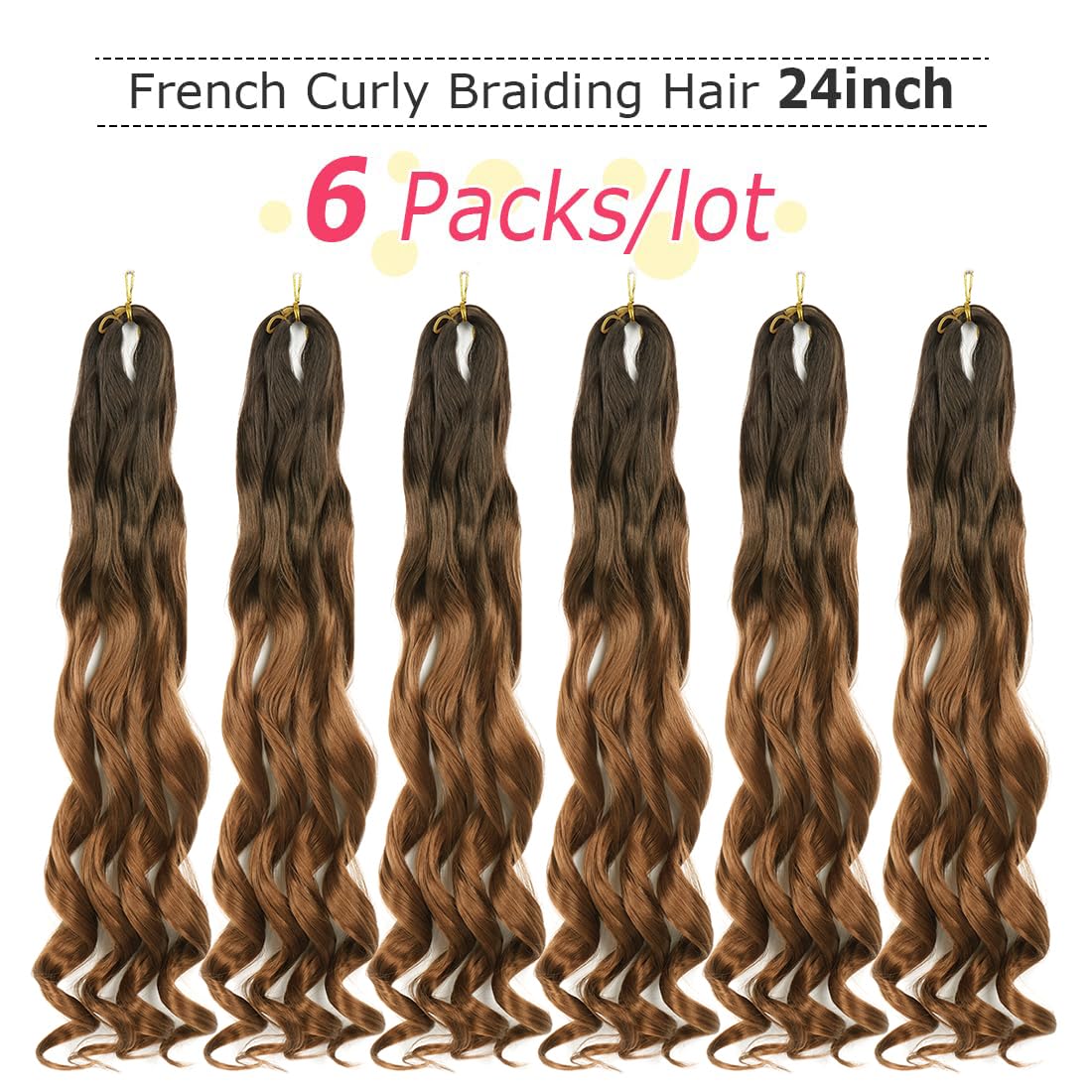 WIPPORYA pre-stretched braiding hair 24inch 4/30 color ready to braid.