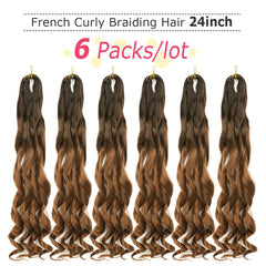 WIPPORYA pre-stretched braiding hair 24inch 4/30 color ready to braid.