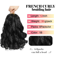 WIPPORYA Pre-stretched crochet hair 50g pack with even curls for natural-looking braids.