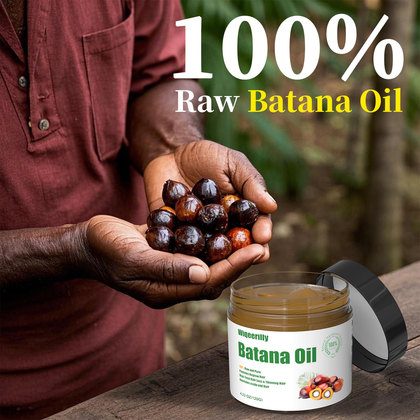 Wiqeerilly Batana Oil applied to hair to reduce frizz for smoother look